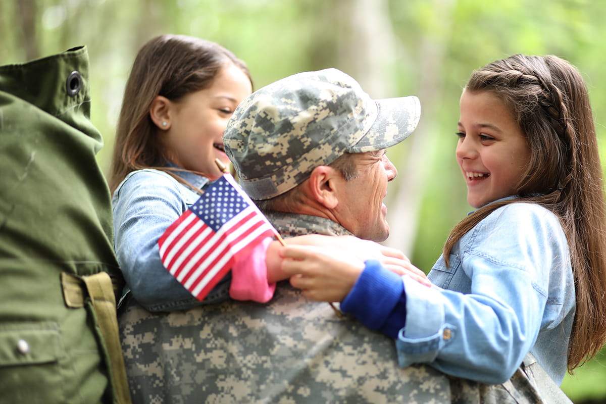 A soldier and his family